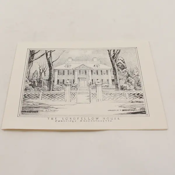 The Longfellow House Cambridge Massachusetts Illustrated Christmas Card Unused