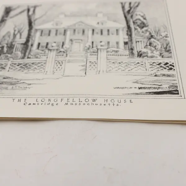 The Longfellow House Cambridge Massachusetts Illustrated Christmas Card Unused