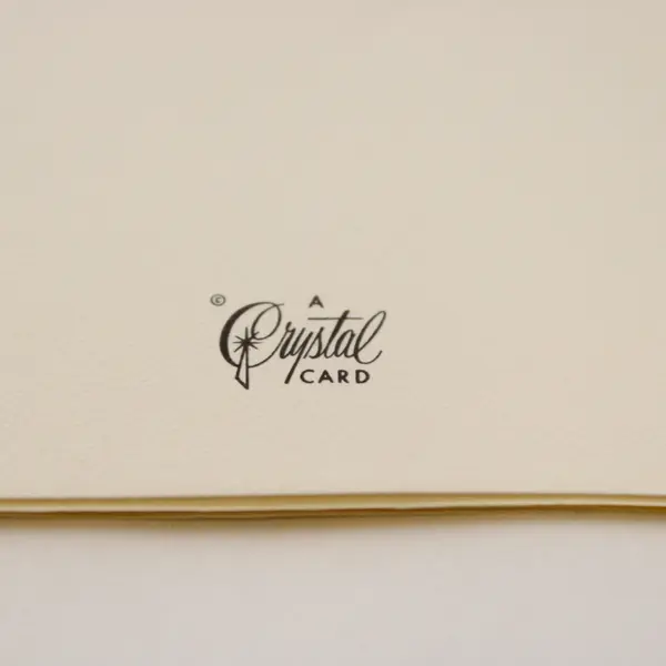 Vintage Crystal Card Girl on Bicycle Cute Birthday Greeting Card with Envelope