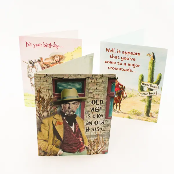 Lot of 3 Leanin' Tree Humorous Funny Birthday Cards Missing Envelope UNUSED