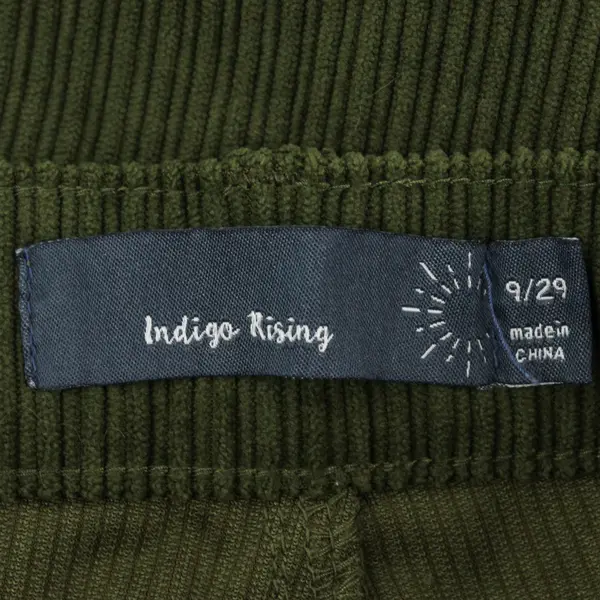 Indigo Rising Olive Green Corduroy Wide-Leg Pants Juniors Size 9/29