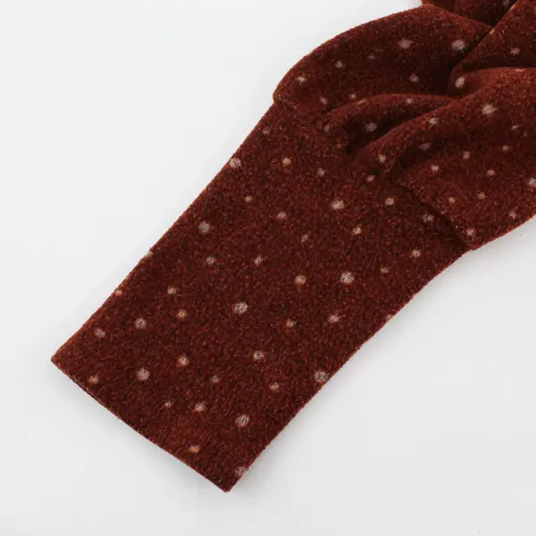 Lavish Polka Dot Burnt Orange Crew-Neck Long-Sleeved Top Women's XL