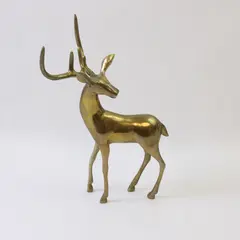 Vintage Enesco Solid Brass Deer Figurine 10in Tall Collectible