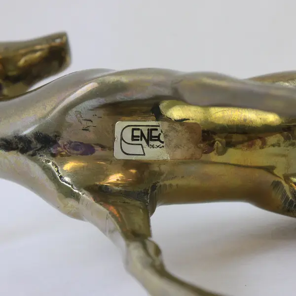 Vintage Enesco Solid Brass Deer Figurine 10in Tall Collectible