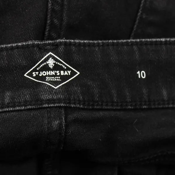 St. John's Bay Black Straight Leg Jeans Women's Size 10