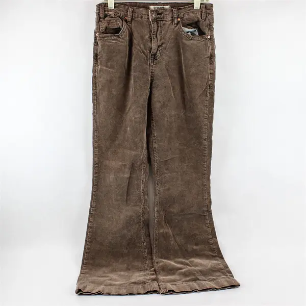 Rock & Roll Denim Brown High-Rise Corduroy Flared Pants Women's W30 x L32