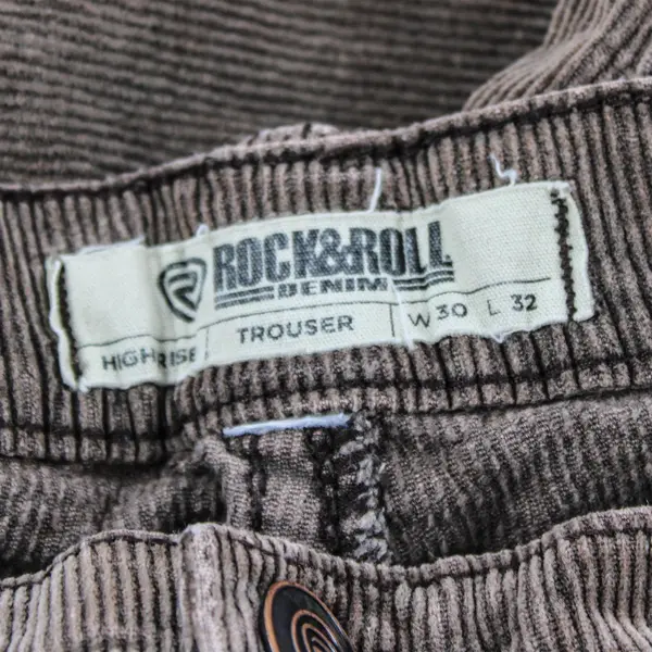 Rock & Roll Denim Brown High-Rise Corduroy Flared Pants Women's W30 x L32