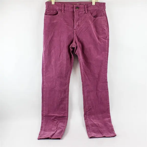 St. John's Bay Mauve Pink Straight-Leg Corduroy Pants Women's Size 12