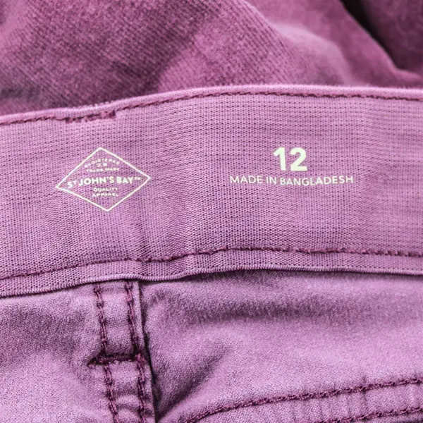 St. John's Bay Mauve Pink Straight-Leg Corduroy Pants Women's Size 12