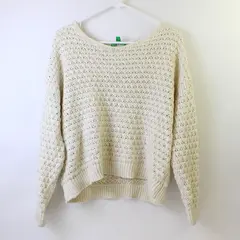 Dip Off-White Cropped Knit Sweater Women's Size Medium FLAWED