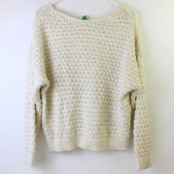 Dip Off-White Cropped Knit Sweater Women's Size Medium FLAWED