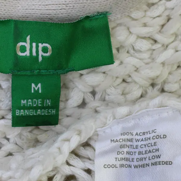 Dip Off-White Cropped Knit Sweater Women's Size Medium FLAWED