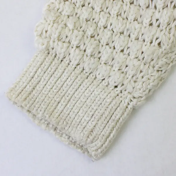 Dip Off-White Cropped Knit Sweater Women's Size Medium FLAWED