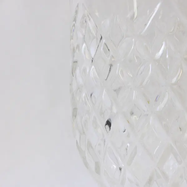 Lead Crystal Diamond-Cut Geometric Footed Vase 10" Collectible