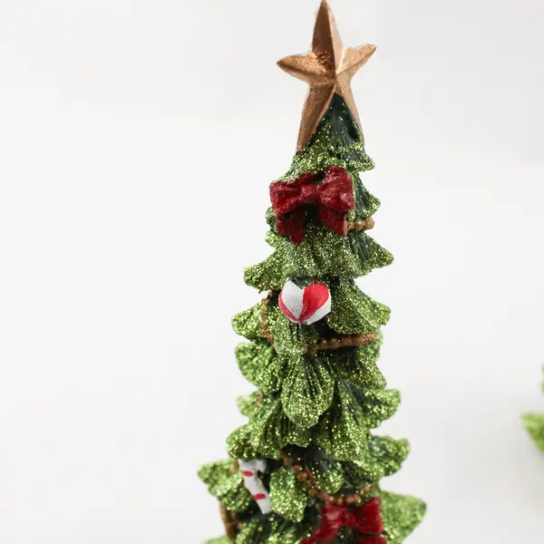 Raz Imports Green Sparkle Christmas Trees Set of 2 11.5" & 9.5" Tabletop