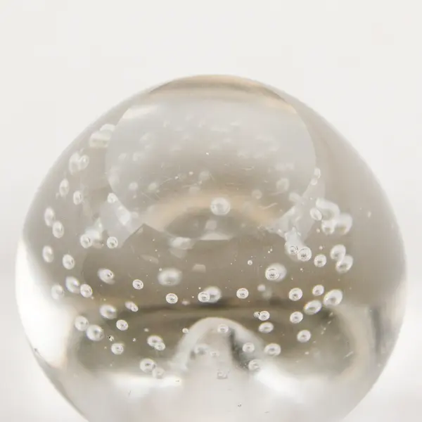 Clear Controlled Bubble Glass Apple Paperweight Desk Decor 2.5"