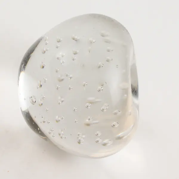 Clear Controlled Bubble Glass Apple Paperweight Desk Decor 2.5"