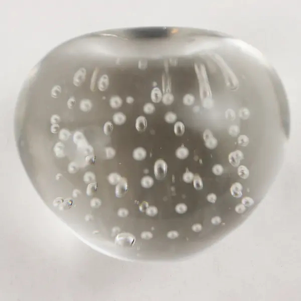 Clear Controlled Bubble Glass Apple Paperweight Desk Decor 2.5"