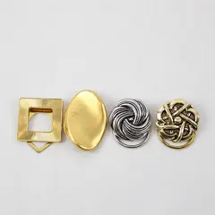 Lot of 4 Vintage Scarf Clips, 1 Silver Tone & 3 Gold Tones (Western Germany)
