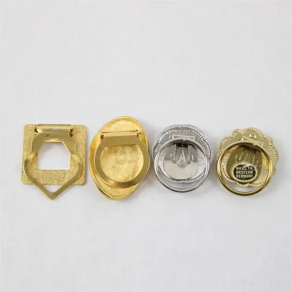 Lot of 4 Vintage Scarf Clips, 1 Silver Tone & 3 Gold Tones (Western Germany)