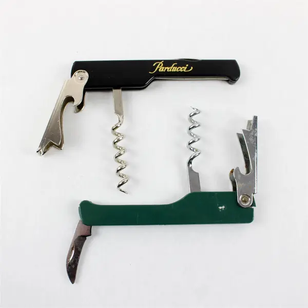 Lot of 6 Metal Wine Beer Can Openers -2 Corkscrews & 4 Bottle Openers