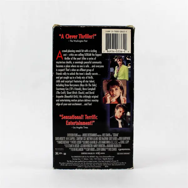 Scream (1996) VHS Wes Craven Drew Barrymore Ghostface Horror Slasher