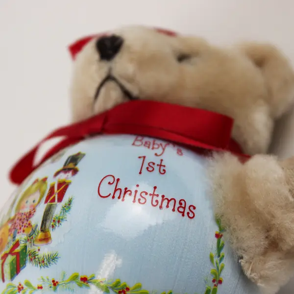 Vintage Baby's First Christmas Bear Ornament 5"