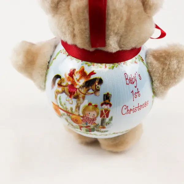Vintage Baby's First Christmas Bear Ornament 5"