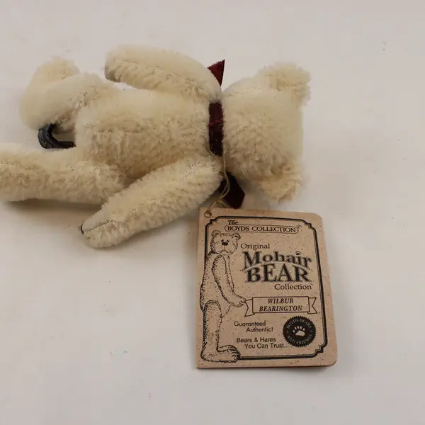 Boyds Collection Original Mohair Bear Wilbur Bearington Jointed White Plush  5"