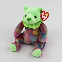 TY Beanie Babies August 2001 Multicolor Birthday Bear With Tag Plush Toy