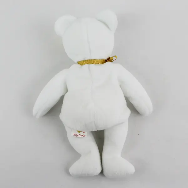 TY Beanie Baby Holy Father 2005 White Gold Bear With Gold Tag Plush Toy