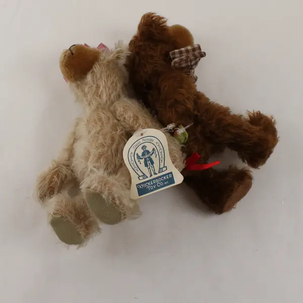 Set of 2 Knickerbocker Toy Co. Ethel & Norman Jointed Bear Plush Toys 8"