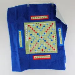 Fuzzy Blue Fabric Foldable Scrabble Board 29" x 29"