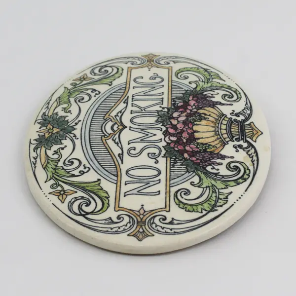 Unbranded Hanging/Standing Floral Ceramic Oval "No Smoking" Plaque Home Decor