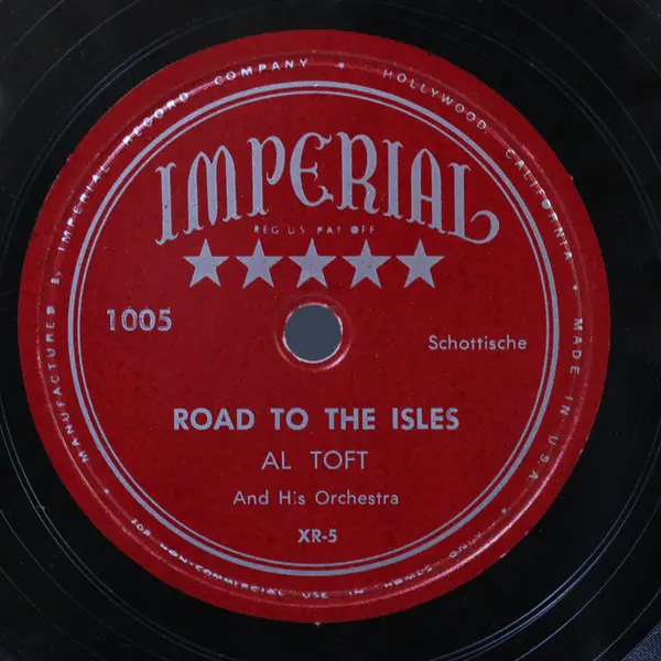  Al Toft Road to the Isles / The Dashing White Sergeant 10" Shellac Record