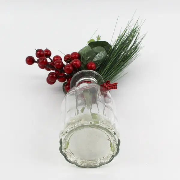 Unbranded Fake/Artificial Plant/Flower Arrangement With Glass Vase 12.5" Tall