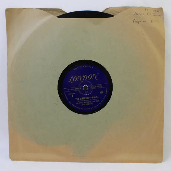 Ronnie Munro Voices of Spring-Waltz/The Emperor- Waltz 10" Shellac Record
