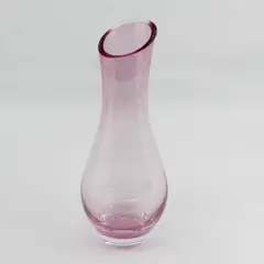 Unbranded Clear Pink Color Art Glass Round Modern Style Flower Vase 12" Tall