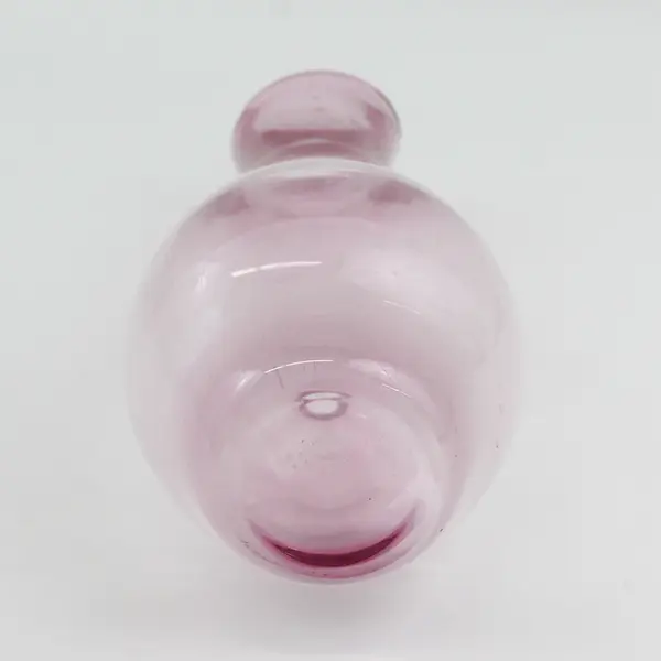 Unbranded Clear Pink Color Art Glass Round Modern Style Flower Vase 12" Tall