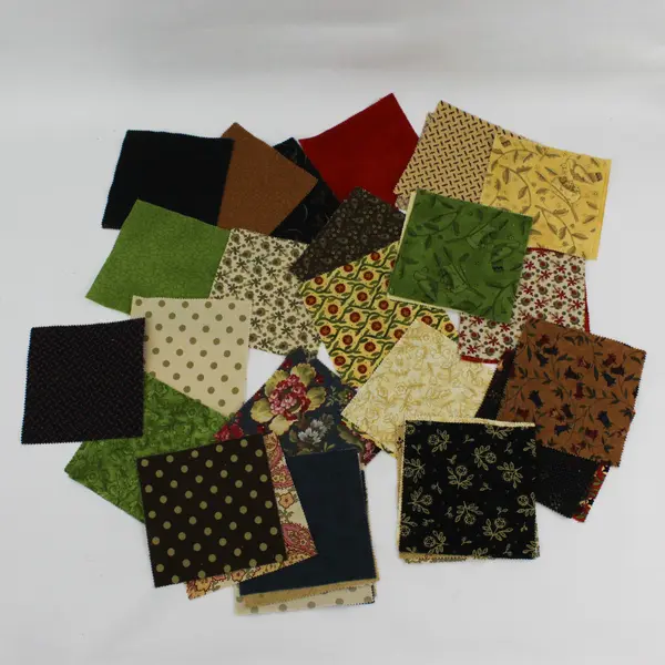 117 Pc Lot Warm and Earth Tone Quilting Squares 5" x 5"