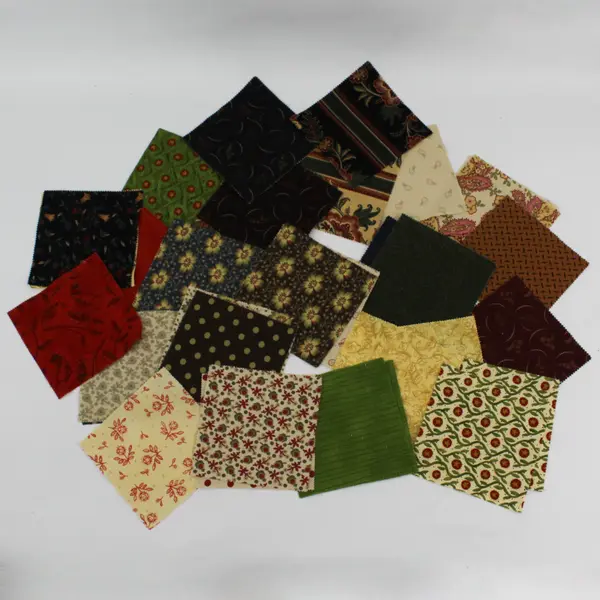 117 Pc Lot Warm and Earth Tone Quilting Squares 5" x 5"