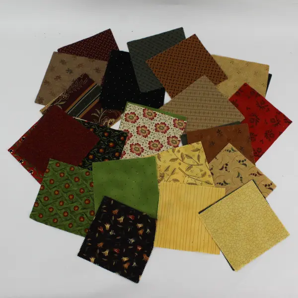 117 Pc Lot Warm and Earth Tone Quilting Squares 5" x 5"