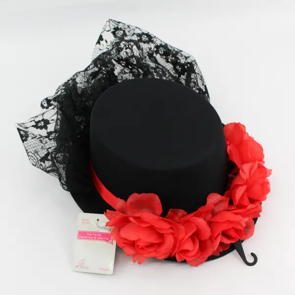 Seasons Rose Black Top Hat Halloween Accessory Adult One Size