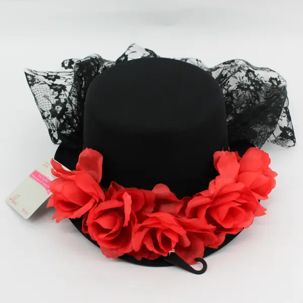 Seasons Rose Black Top Hat Halloween Accessory Adult One Size