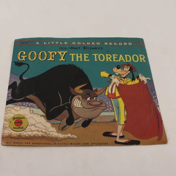 Walt Disney Golden Records “Goofy the Toreador” Yellow 7" Vinyl Record