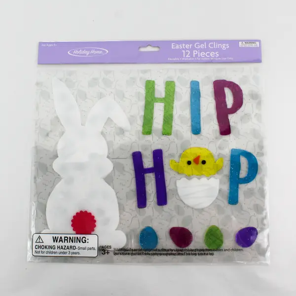 Holiday Home Hip Hop Rabbit Chick Egg Easter Gel Clings