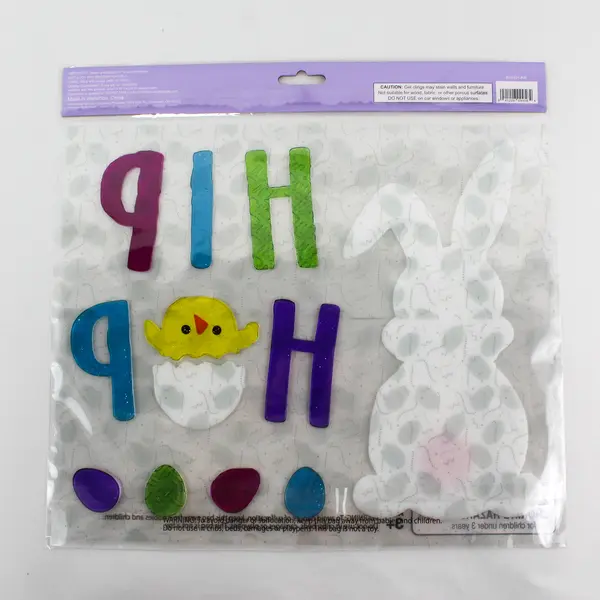 Holiday Home Hip Hop Rabbit Chick Egg Easter Gel Clings