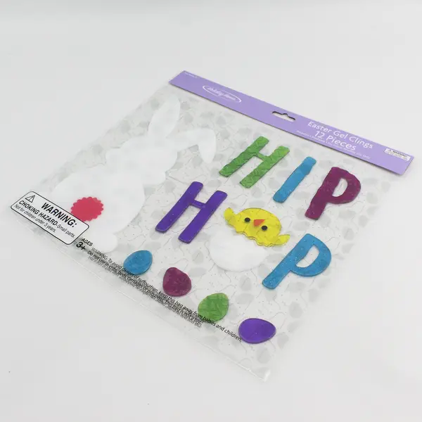 Holiday Home Hip Hop Rabbit Chick Egg Easter Gel Clings