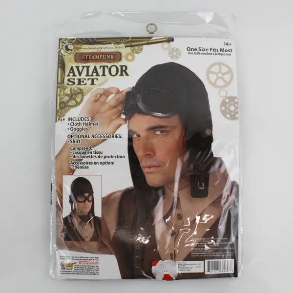 NEW Forum Novelties Steampunk Aviator Helmet Set Halloween Costume One Size