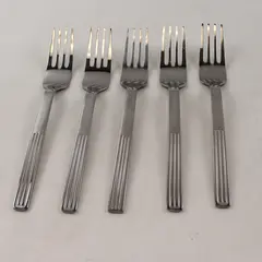 Set of 5 IKEA Stainless Steel Salad Forks 6-1/2"